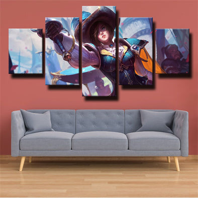 5 piece canvas art framed prints League Of Legends Fiora home decor-1200 (1)