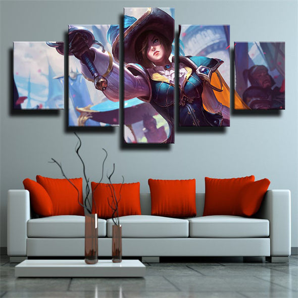 5 piece canvas art framed prints League Of Legends Fiora home decor-1200 (2)