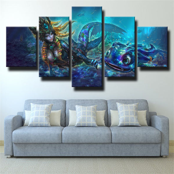 5 piece canvas art framed prints League Of Legends Fizz wall picture-1200 (3)