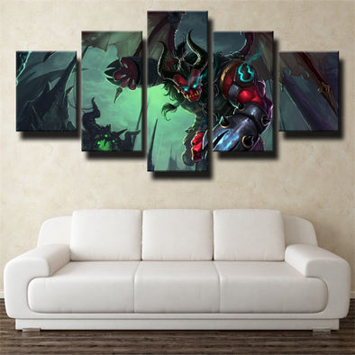 5 piece canvas art framed prints League Of Legends Galio wall picture-1200 (1)