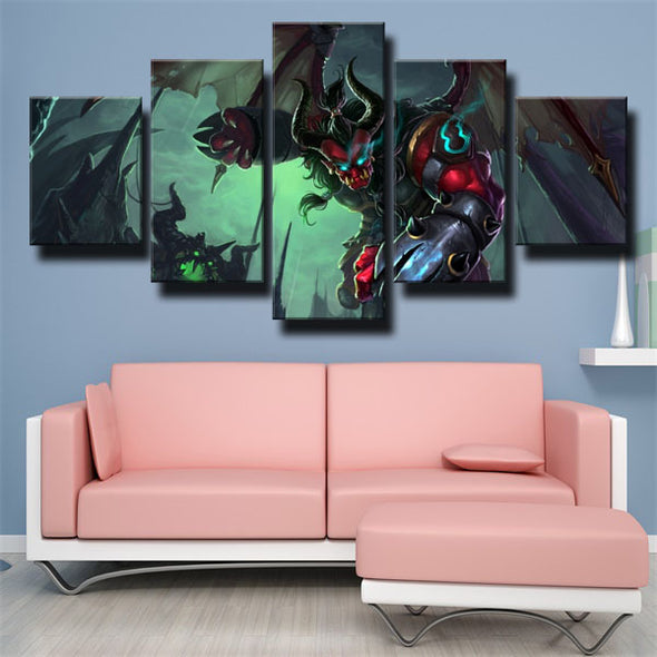 5 piece canvas art framed prints League Of Legends Galio wall picture-1200 (2)