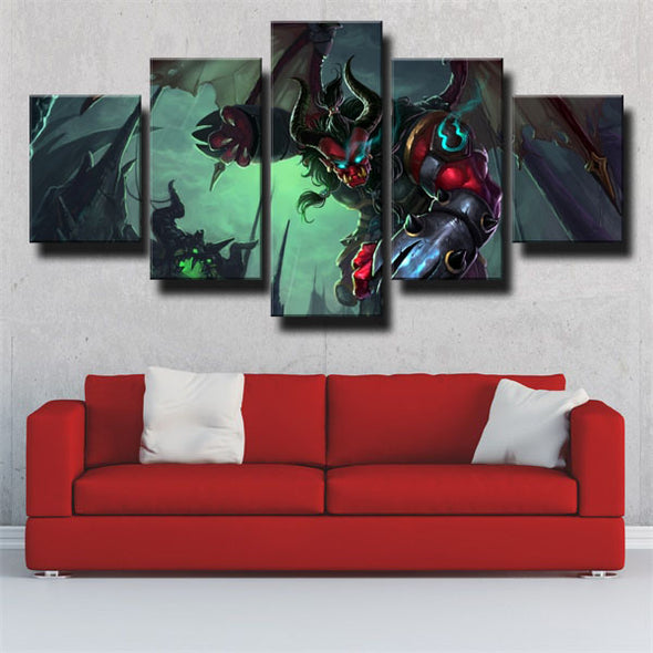 5 piece canvas art framed prints League Of Legends Galio wall picture-1200 (3)