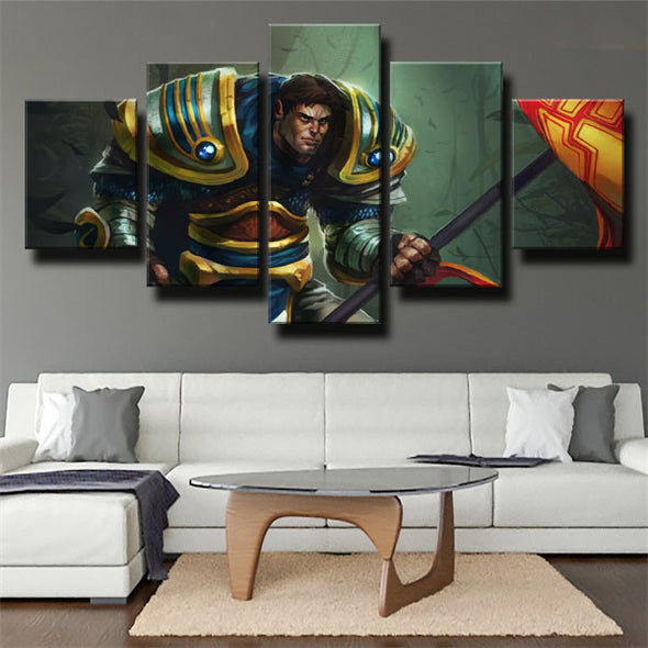 5 piece canvas art framed prints League Of Legends Garen wall picture-1200 (1)