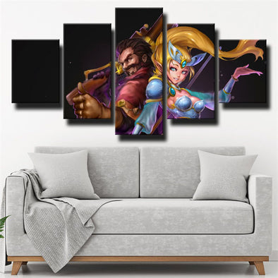 5 piece canvas art framed prints League Of Legends Graves wall picture-1200 (1)