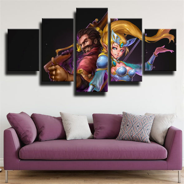 5 piece canvas art framed prints League Of Legends Graves wall picture-1200 (2)