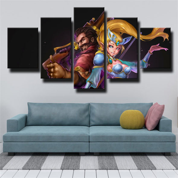 5 piece canvas art framed prints League Of Legends Graves wall picture-1200 (3)
