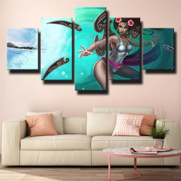 5 piece canvas art framed prints League Of Legends Irelia wall picture-1200 (2)