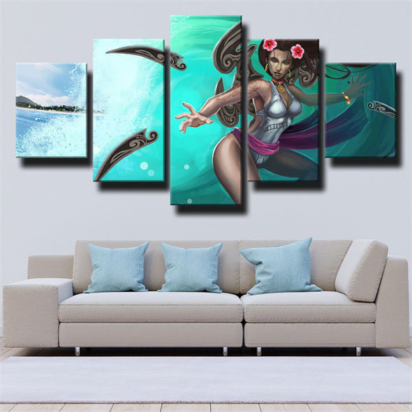 5 piece canvas art framed prints League Of Legends Irelia wall picture-1200 (3)