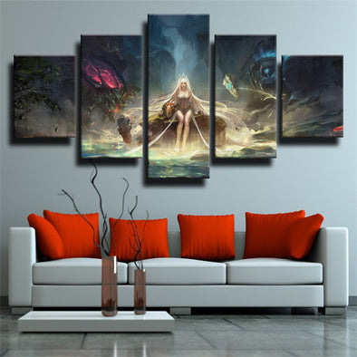 5 piece canvas art framed prints League Of Legends Janna decor picture-1200 (1)