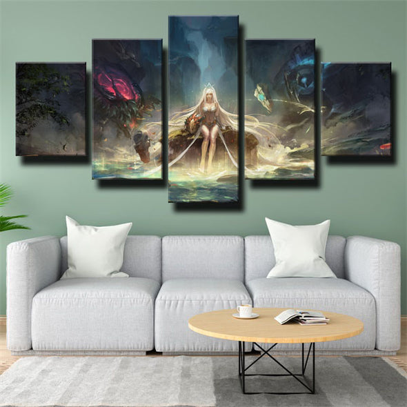 5 piece canvas art framed prints League Of Legends Janna decor picture-1200 (2)