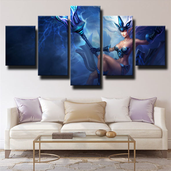 5 piece canvas art framed prints League Of Legends Janna wall decor-1200 (2)
