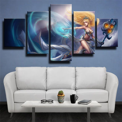 5 piece canvas art framed prints League Of Legends Janna wall picture-1200 (1)