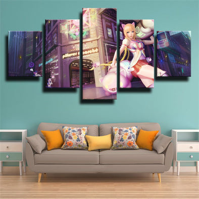 5 piece canvas art framed prints League Of Legends Jinx home decor-1200 (1)