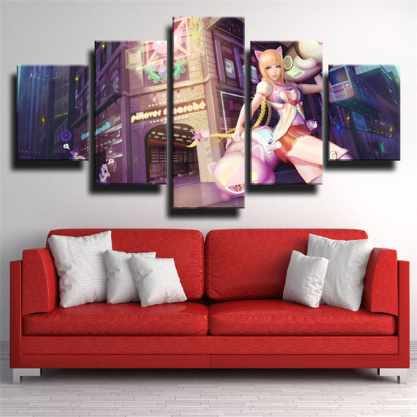 5 piece canvas art framed prints League Of Legends Jinx home decor-1200 (2)