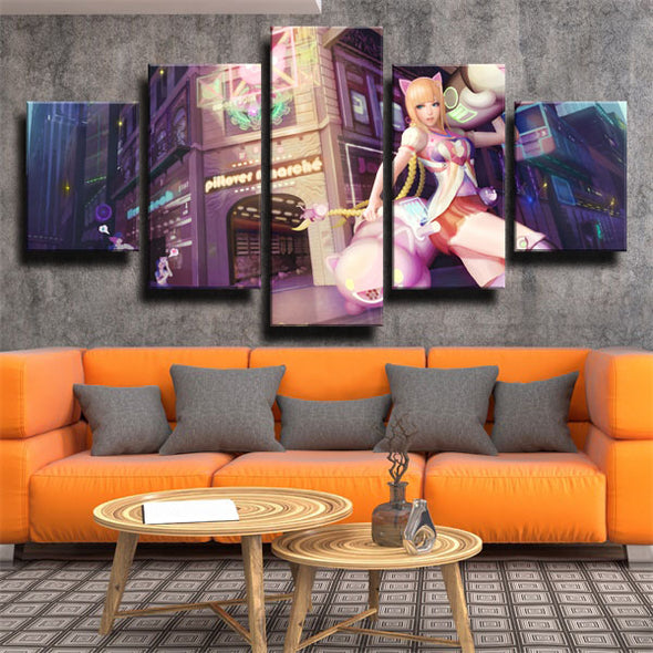 5 piece canvas art framed prints League Of Legends Jinx home decor-1200 (3)