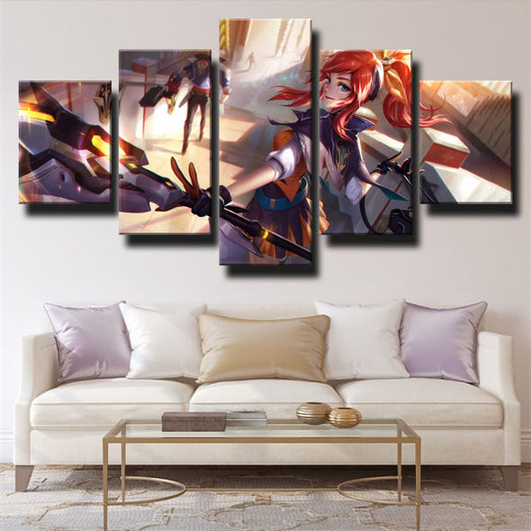 5 piece canvas art framed prints League Of Legends Lux decor picture-1200 (2)