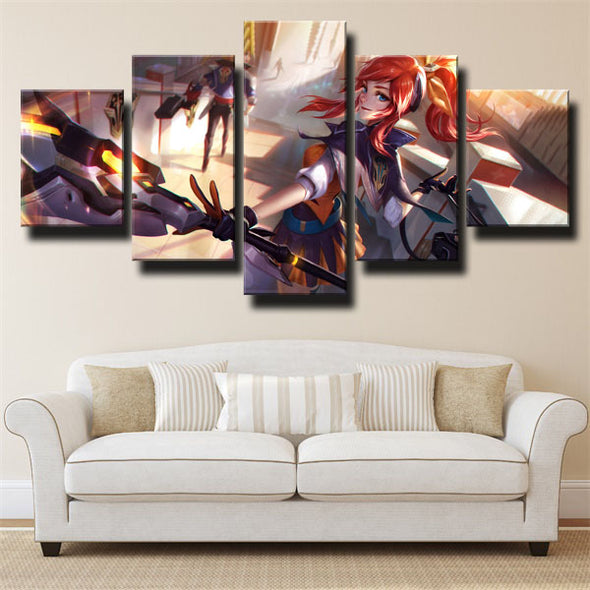 5 piece canvas art framed prints League Of Legends Lux decor picture-1200 (3)