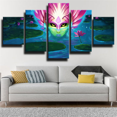 5 piece canvas art framed prints League Of Legends Nami decor picture-1200 (1)