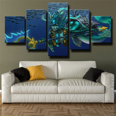 5 piece canvas art framed prints League Of Legends Nami wall picture-1200 (1)