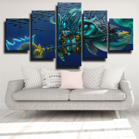 5 piece canvas art framed prints League Of Legends Nami wall picture-1200 (3)