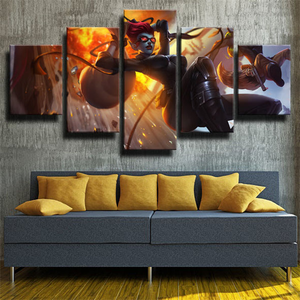 5 piece canvas art framed prints  League of Legends Evelynn home decor-1200 (3)