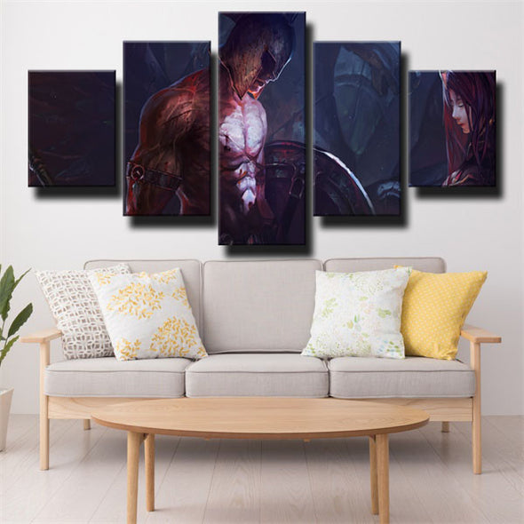 5 piece canvas art framed prints League of Legends Nidaleewall picture-1200 (2)