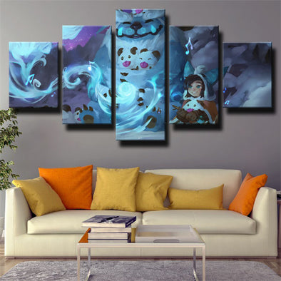 5 piece canvas art framed prints League of Legends Nunu decor picture-1200(1)