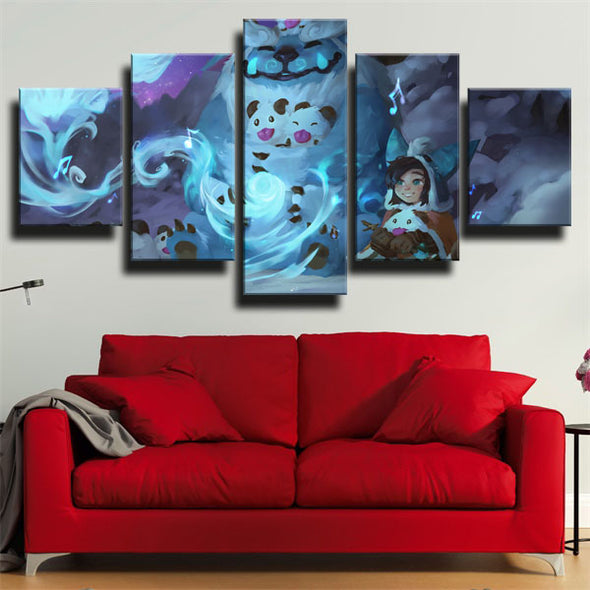 5 piece canvas art framed prints League of Legends Nunu decor picture-1200(3)