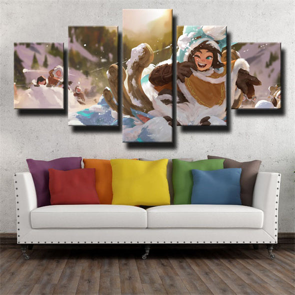 5 piece canvas art framed prints League of Legends Nunu home decor-1200 (1)
