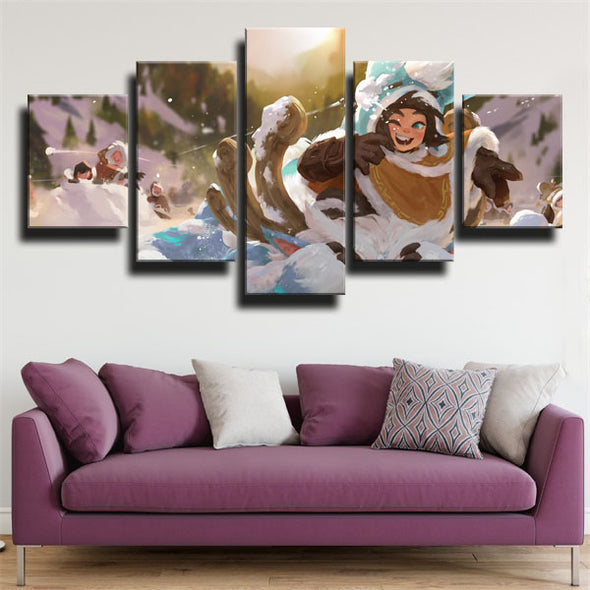 5 piece canvas art framed prints League of Legends Nunu home decor-1200 (3)