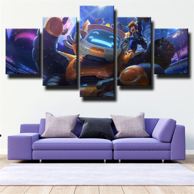 5 piece canvas art framed prints League of Legends Nunu wall picture-1200(1)