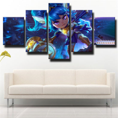 5 piece canvas art framed prints League of Legends Poppy home decor-1200 (1)