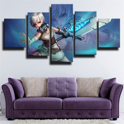 5 piece canvas art framed prints League of Legends Riven home decor-1200 (1)