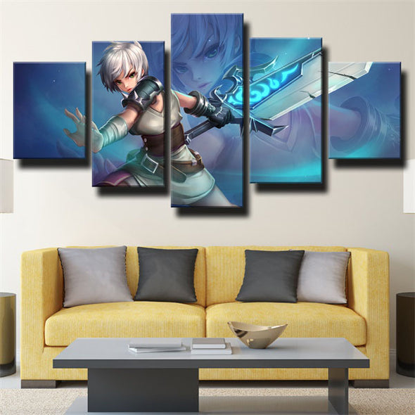 5 piece canvas art framed prints League of Legends Riven home decor-1200 (3)