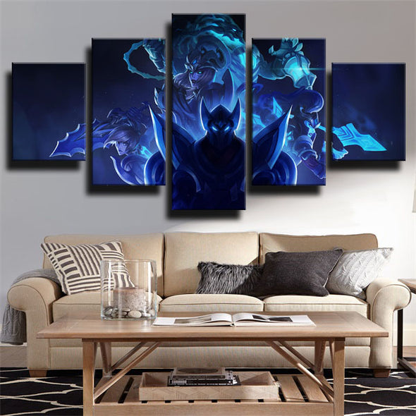 5 piece canvas art framed prints League of Legends Shyvana home decor-1200（1）