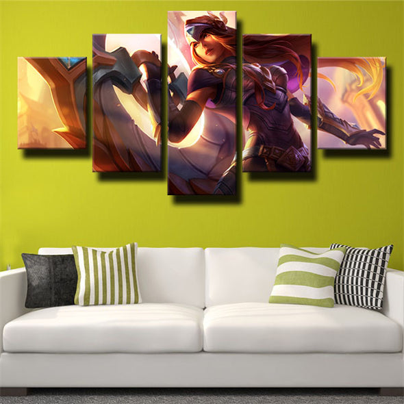 5 piece canvas art framed prints League of Legends Sivir wall picture-1200 (1)
