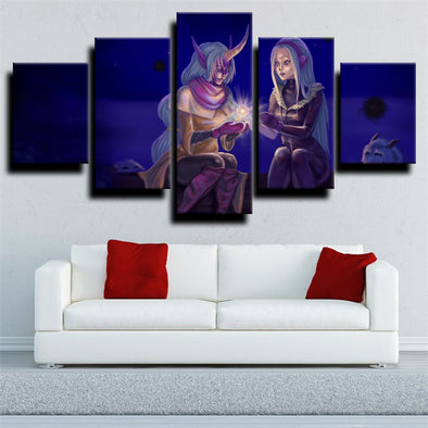 5 piece canvas art framed prints League of Legends Soraka decor picture-1200(1)