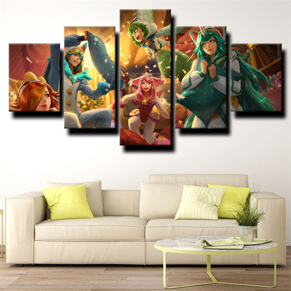 5 piece canvas art framed prints League of Legends Soraka wall picture-1200 (2)