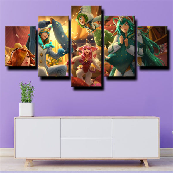5 piece canvas art framed prints League of Legends Soraka wall picture-1200 (3)