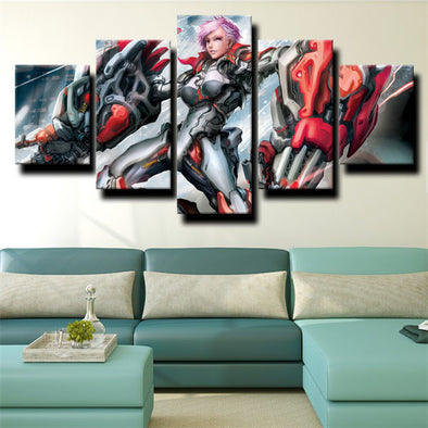 5 piece canvas art framed prints League of Legends Vi decor picture-1200 (1)