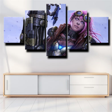 5 piece canvas art framed prints League of Legends Vi home decor-1200 (1)