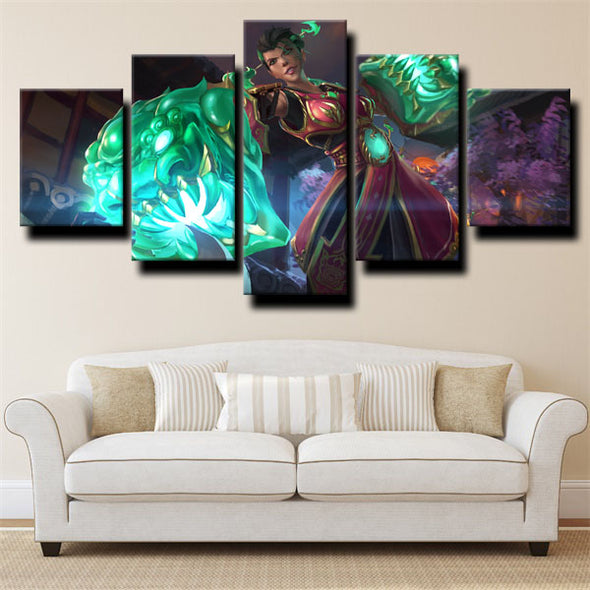 5 piece canvas art framed prints League of Legends Vi live room decor-1200 (1)