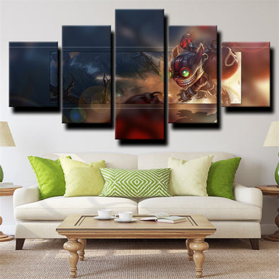 5 piece canvas art framed prints League of Legends Ziggs wall picture-1200 (1)