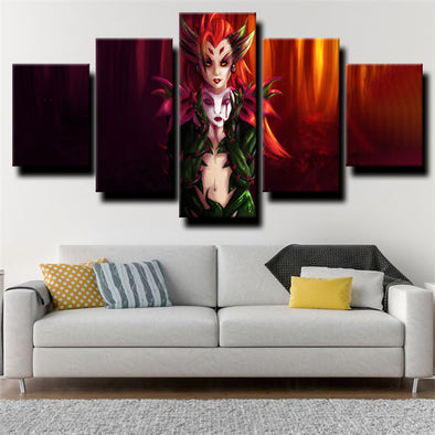 5 piece canvas art framed prints League of Legends Zyra decor picture-1200 (1)