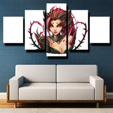 5 piece canvas art framed prints League of Legends Zyra home decor-1200 (1)