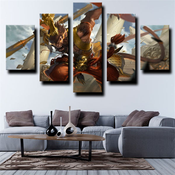 5 piece canvas art framed prints League of Legends wall picture-1204 (2)
