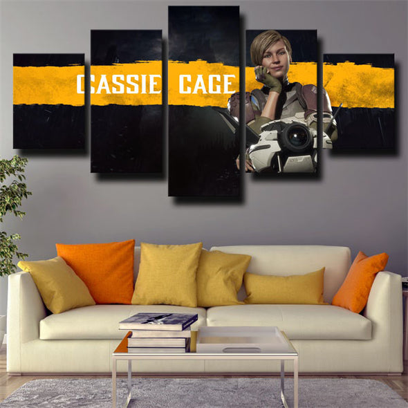 5 piece canvas art framed prints MKX characters Cassie Cage wall decor-1504 (2)