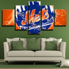 5 piece canvas art framed prints MLB NY Mets logo wall picture-1201 (3)