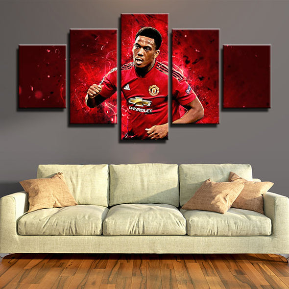 5 piece canvas art framed prints MUFC Martial live room decor-1235 (1)