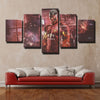 5 piece canvas art framed prints Man Utd Pogba Iron Man home decor-1254 (1)
